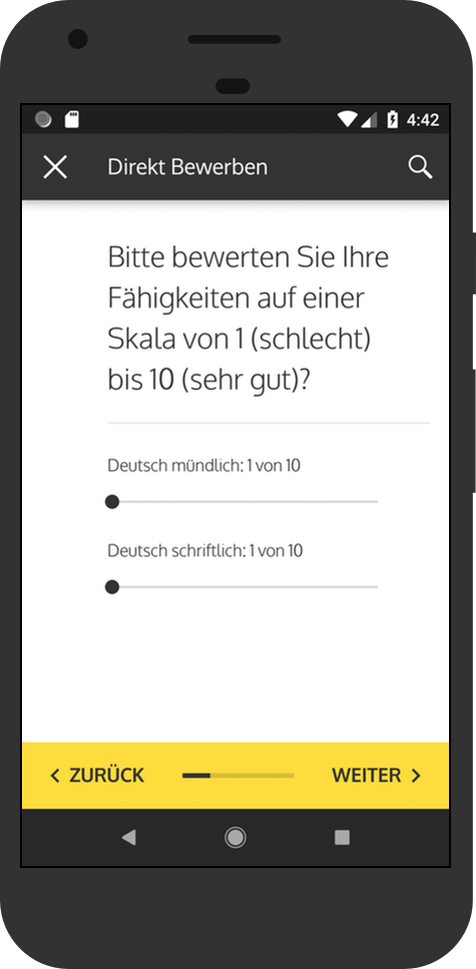 Mobile recruitment app applyNOW from meinestadt.de